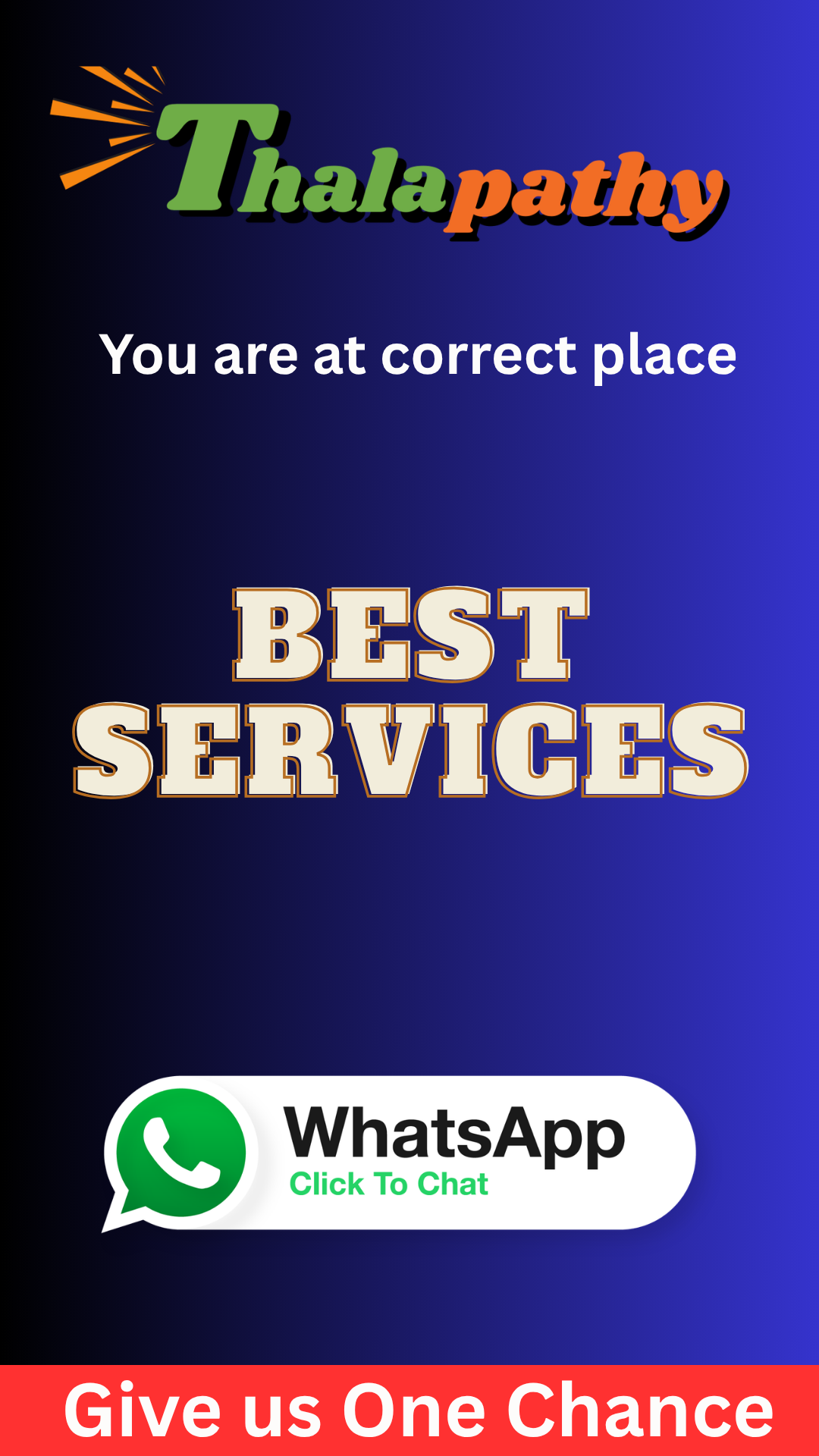 Thalapathy best services poster with WhatsApp click to chat